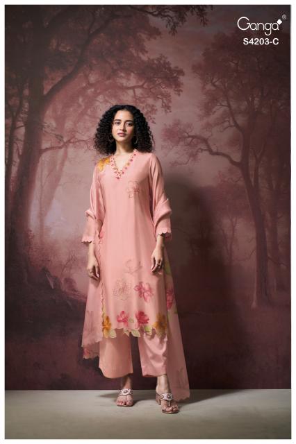 Ganga ekthara 4203 wholesale dress materials market in vijayawada